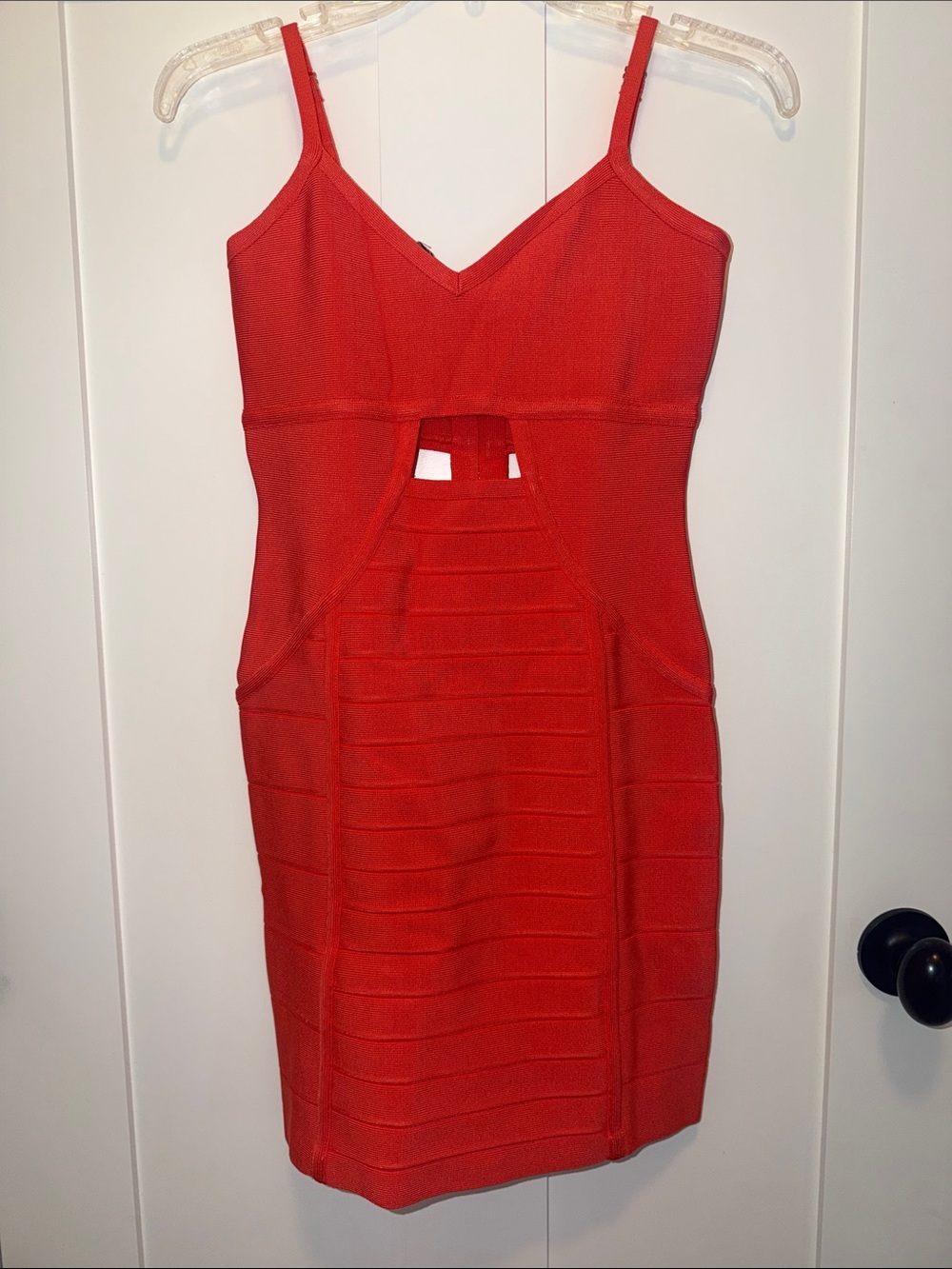 Bebe salmon Spaghetti-Strap Bandage